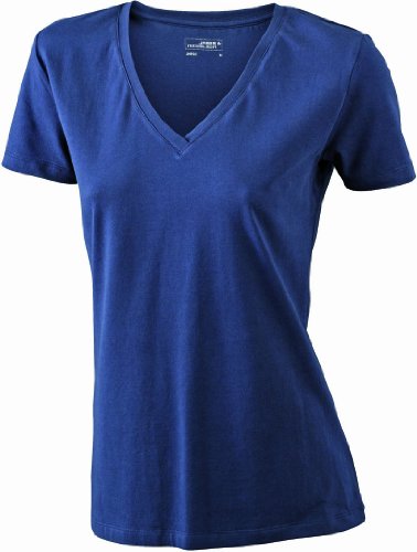 James & Nicholson Damen T-Shirt Stretch Vee X-Large navy von James & Nicholson