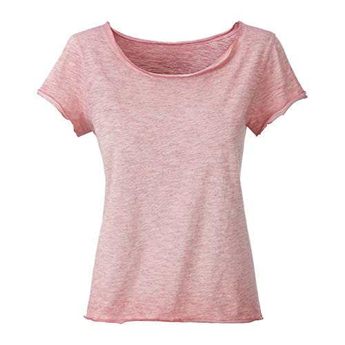 James & Nicholson - Damen T-Shirt im Vintage-Look (S, Soft-pink) von James & Nicholson