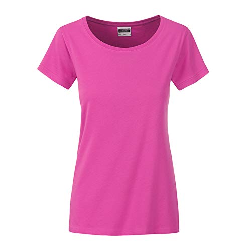 James & Nicholson - Damen T-Shirt in klassischer Form (XL, pink) von James & Nicholson