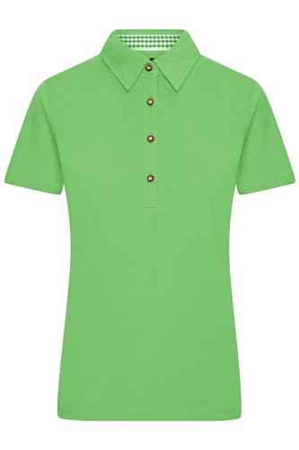 James & Nicholson Damen Trachtenpoloshirt - Tailliertes Poloshirt im Trachten Design | Farbe: Lime-Green/Lime-Green-White | Grösse: XL von James & Nicholson