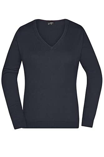 James & Nicholson Damen V-Pullover - Leichter Strickpullover in hochwertiger Ausführung | Farbe: Black | Grösse: L von James & Nicholson