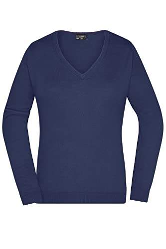 James & Nicholson Damen V-Pullover - Leichter Strickpullover in hochwertiger Ausführung | Farbe: navy | Grösse: M James & Nicholson Damen V-Pullover - Leichter Strickpullover in hochwertiger Ausführung | Farbe: navy | Grösse: M von James & Nicholson