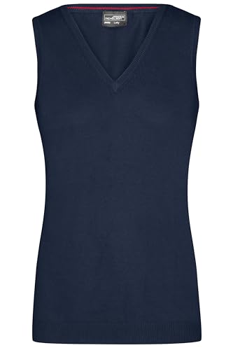 James & Nicholson Damen V-Pullunder - Tailliert Geschnittener Pullunder mit tiefem V-Ausschnitt | Farbe: Navy | Grösse: XXL von James & Nicholson