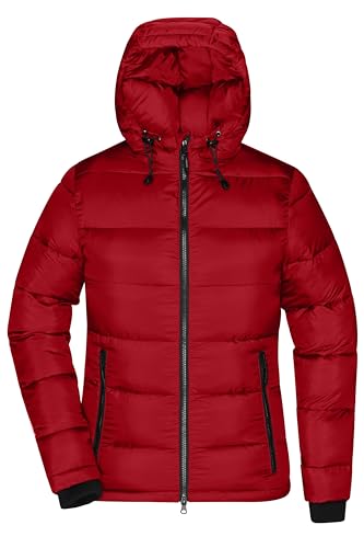 James & Nicholson Damen Winter Steppjacke Sorona® - Modische Winterjacke mit Steppung und atmungsaktiver DuPont™ Sorona® Wattierung | Farbe: red/black | Grösse: L von James & Nicholson