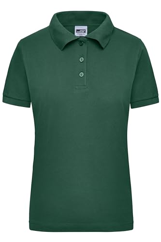 James & Nicholson Damen Work Polo - Leicht tailliertes Poloshirt aus robustem Piqué | Farbe: dark-green | Grösse: L von James & Nicholson