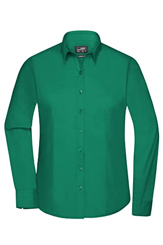 James & Nicholson Damenbluse Poplin Langarm - Taillierte Bluse in pflegeleichtem Materialmix | Farbe: Irish-Green | Grösse: XL von James & Nicholson