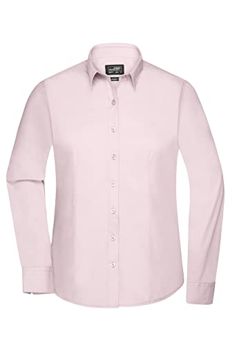 James & Nicholson Damenbluse Poplin Langarm - Taillierte Bluse in pflegeleichtem Materialmix | Farbe: Light-pink | Grösse: L von James & Nicholson