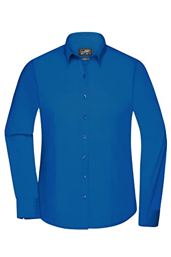 James & Nicholson Damenbluse Poplin Langarm - Taillierte Bluse in pflegeleichtem Materialmix | Farbe: royal | Grösse: 3XL von James & Nicholson