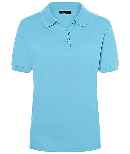 James & Nicholson Damenpolo Classic - Feines Piqué-Poloshirt mit gestrickten Bündchen | Farbe: Sky-Blue | Grösse: S von James & Nicholson