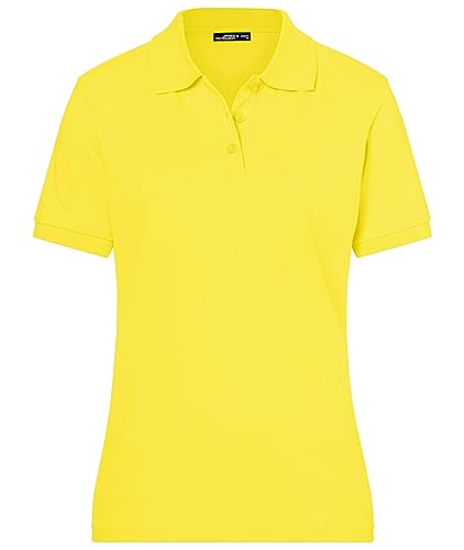 James & Nicholson Damenpolo Classic - Feines Piqué-Poloshirt mit gestrickten Bündchen | Farbe: Yellow | Grösse: S von James & Nicholson