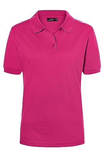 James & Nicholson Damenpolo Classic - Feines Piqué-Poloshirt mit gestrickten Bündchen | Farbe: pink | Grösse: L von James & Nicholson