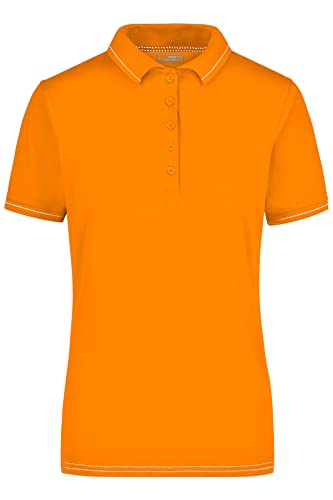 James & Nicholson Damenpolo Elastic - Leicht tailliertes Damenpolo mit geringem Elasthananteil | Farbe: orange/white | Grösse: L von James & Nicholson