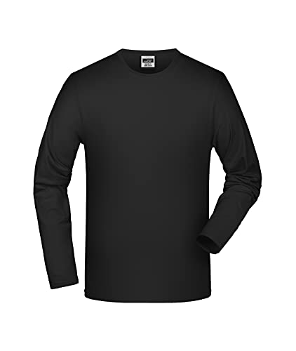 James & Nicholson Elastic Shirt Langarm - Schmal geschnittenes Langarm-Shirt mit Elasthan für Damen und Herren | Farbe: Black | Grösse: S von James & Nicholson