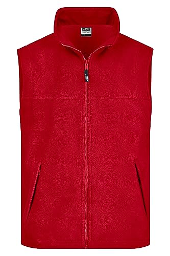 James & Nicholson Fleece Weste - Praktische Weste aus Anti-Pilling-Fleece für Damen und Herren | Farbe: red | Grösse: S von James & Nicholson