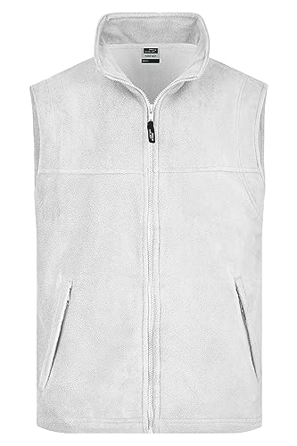 James & Nicholson Fleece Weste - Praktische Weste aus Anti-Pilling-Fleece für Damen und Herren | Farbe: white | Grösse: L von James & Nicholson