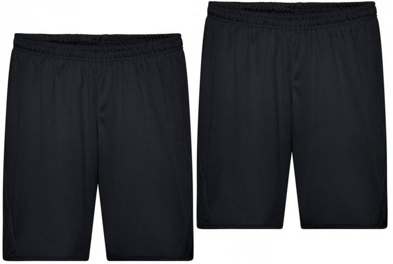 James & Nicholson Funktionsshorts Doppelpack Funktionelle Herren Teamshorts mit Innenslip JN381 (Doppelpack, 2er-Pack) Atmungsaktiv, feuchtigkeitsregulierend und schnell trocknend von James & Nicholson