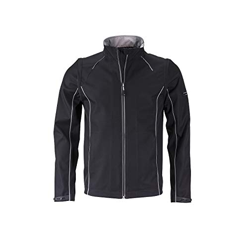 James & Nicholson - Herren 2 in 1 Jacke mit abzippbaren Ärmeln (3XL, Black/Silver) von James & Nicholson