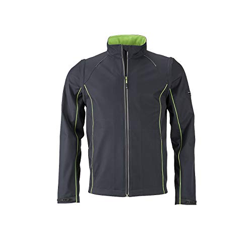 James & Nicholson - Herren 2 in 1 Jacke mit abzippbaren Ärmeln (XL, Iron-Grey/Green) von James & Nicholson