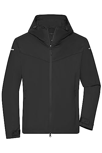 James & Nicholson Herren Allwetter Softshell-Jacke - Leichte, gefütterte Outdoor Softshell-Jacke für extreme Wetterbedingungen | Farbe: black | Grösse: L von James & Nicholson