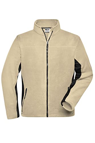 James & Nicholson Herren Arbeits Fleecejacke - Praktische Microfleecejacke mit Softshelleinsätzen | Farbe: stone/black | Grösse: 3XL von James & Nicholson