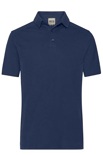 James & Nicholson Herren BIO Workwear Polo Kontrast - Pflegeleichtes Workwear Poloshirt aus Bio-Baumwolle und recyceltem Polyester | Farbe: navy/navy | Grösse: XL von James & Nicholson