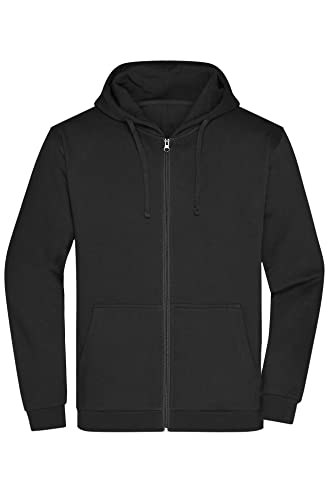 James & Nicholson Herren Basic Kapuzen-Sweatjacke - Klassische Sweatjacke mit Kapuze und Kordelzug | Farbe: black | Grösse: S von James & Nicholson