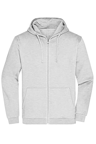 James & Nicholson Herren Basic Kapuzen-Sweatjacke - Klassische Sweatjacke mit Kapuze und Kordelzug | Farbe: ash | Grösse: 3XL von James & Nicholson