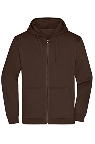 James & Nicholson Herren Basic Kapuzen-Sweatjacke - Klassische Sweatjacke mit Kapuze und Kordelzug | Farbe: brown | Grösse: 5XL von James & Nicholson