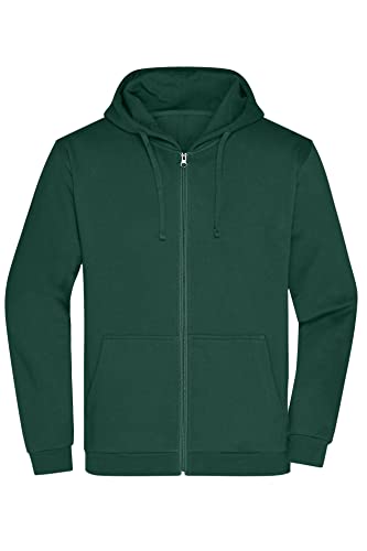 James & Nicholson Herren Basic Kapuzen-Sweatjacke - Klassische Sweatjacke mit Kapuze und Kordelzug | Farbe: dark-green | Grösse: 4XL von James & Nicholson