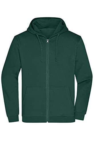 James & Nicholson Herren Basic Kapuzen-Sweatjacke - Klassische Sweatjacke mit Kapuze und Kordelzug | Farbe: dark-green | Grösse: 5XL von James & Nicholson