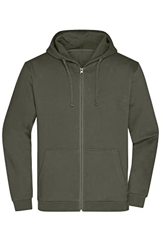 James & Nicholson Herren Basic Kapuzen-Sweatjacke - Klassische Sweatjacke mit Kapuze und Kordelzug | Farbe: dark-grey | Grösse: 3XL von James & Nicholson