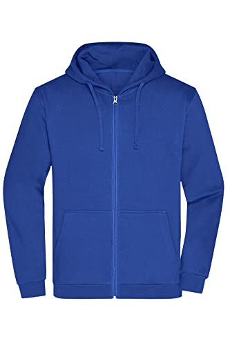 James & Nicholson Herren Basic Kapuzen-Sweatjacke - Klassische Sweatjacke mit Kapuze und Kordelzug | Farbe: dark-royal | Grösse: L von James & Nicholson