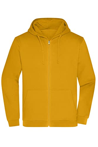 James & Nicholson Herren Basic Kapuzen-Sweatjacke - Klassische Sweatjacke mit Kapuze und Kordelzug | Farbe: gold-yellow | Grösse: 3XL von James & Nicholson