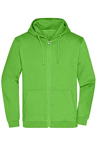 James & Nicholson Herren Basic Kapuzen-Sweatjacke - Klassische Sweatjacke mit Kapuze und Kordelzug | Farbe: lime-green | Grösse: 4XL von James & Nicholson