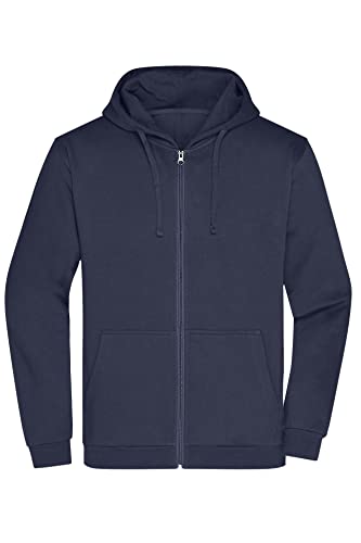 James & Nicholson Herren Basic Kapuzen-Sweatjacke - Klassische Sweatjacke mit Kapuze und Kordelzug | Farbe: navy | Grösse: 5XL von James & Nicholson