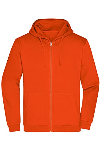 James & Nicholson Herren Basic Kapuzen-Sweatjacke - Klassische Sweatjacke mit Kapuze und Kordelzug | Farbe: orange | Grösse: 3XL von James & Nicholson