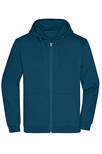 James & Nicholson Herren Basic Kapuzen-Sweatjacke - Klassische Sweatjacke mit Kapuze und Kordelzug | Farbe: petrol | Grösse: L von James & Nicholson