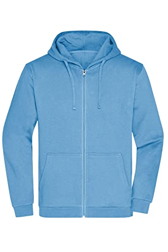 James & Nicholson Herren Basic Kapuzen-Sweatjacke - Klassische Sweatjacke mit Kapuze und Kordelzug | Farbe: sky-blue | Grösse: 3XL von James & Nicholson