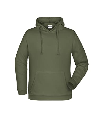James & Nicholson Herren Basic Kapuzensweat - Klassischer Hoody mit Kängurutasche | Farbe: olive | Grösse: XL von James & Nicholson