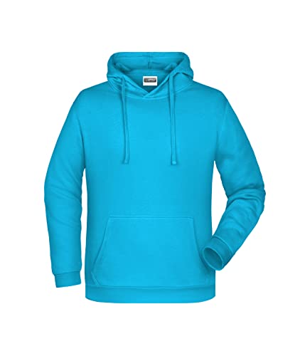 James & Nicholson Herren Basic Kapuzensweat - Klassischer Hoody mit Kängurutasche | Farbe: turquoise | Grösse: M von James & Nicholson