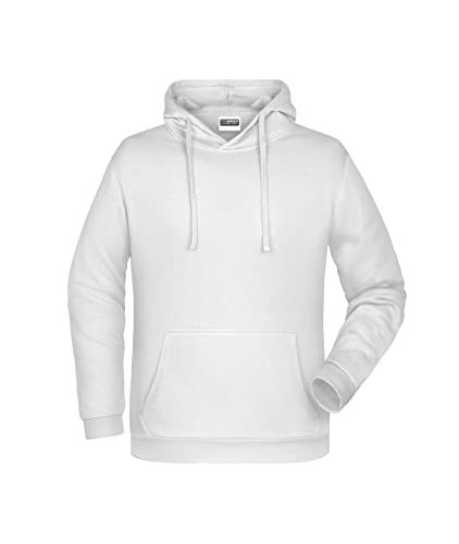 James & Nicholson Herren Basic Kapuzensweat - Klassischer Hoody mit Kängurutasche | Farbe: White | Grösse: 3XL von James & Nicholson