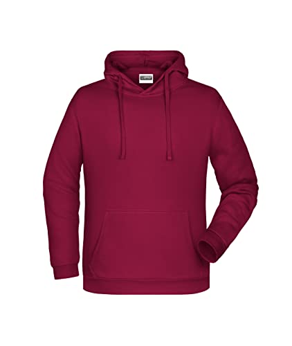James & Nicholson Herren Basic Kapuzensweat - Klassischer Hoody mit Kängurutasche | Farbe: wine | Grösse: XXL von James & Nicholson
