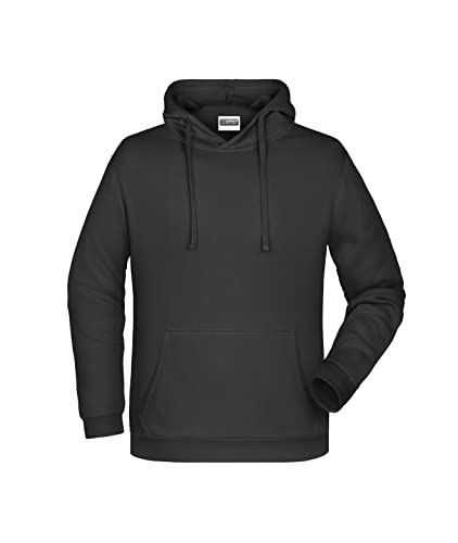James & Nicholson Herren Basic Kapuzensweat - Klassischer Hoody mit Kängurutasche | Farbe: black | Grösse: 4XL von James & Nicholson