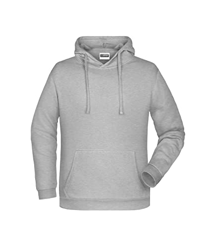 James & Nicholson Herren Basic Kapuzensweat - Klassischer Hoody mit Kängurutasche | Farbe: grey-heather | Grösse: S von James & Nicholson