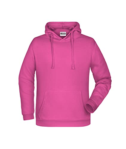 James & Nicholson Herren Basic Kapuzensweat - Klassischer Hoody mit Kängurutasche | Farbe: pink | Grösse: M von James & Nicholson