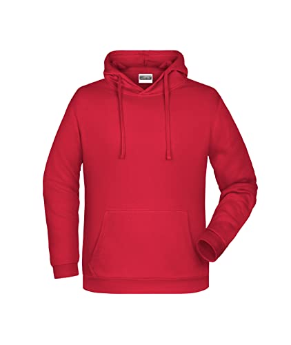 James & Nicholson Herren Basic Kapuzensweat - Klassischer Hoody mit Kängurutasche | Farbe: red | Grösse: 3XL von James & Nicholson