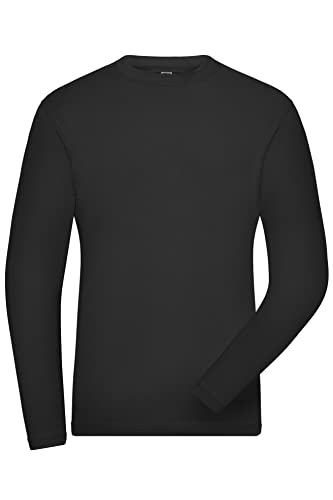 James & Nicholson Herren Bio Workwear Long-Stretch - Langarm Shirt aus Bio-Baumwolle mit Elasthan | Farbe: black | Grösse: 4XL von James & Nicholson