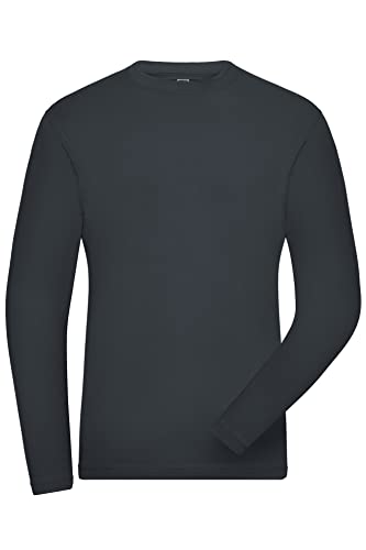 James & Nicholson Herren Bio Workwear Long-Stretch - Langarm Shirt aus Bio-Baumwolle mit Elasthan | Farbe: Carbon | Grösse: 5XL von James & Nicholson