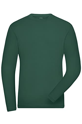 James & Nicholson Herren Bio Workwear Long-Stretch - Langarm Shirt aus Bio-Baumwolle mit Elasthan | Farbe: Dark-Green | Grösse: M von James & Nicholson