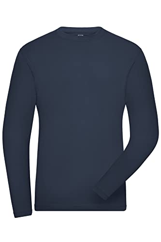 James & Nicholson Herren Bio Workwear Long-Stretch - Langarm Shirt aus Bio-Baumwolle mit Elasthan | Farbe: Navy | Grösse: L von James & Nicholson